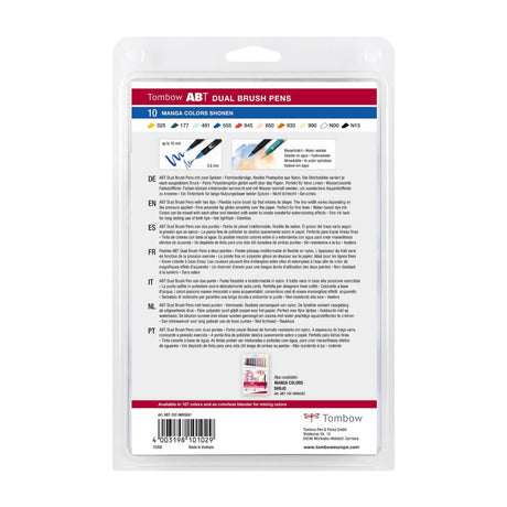 ABT Dual Brush pen 10-pack - Manga colors shonen