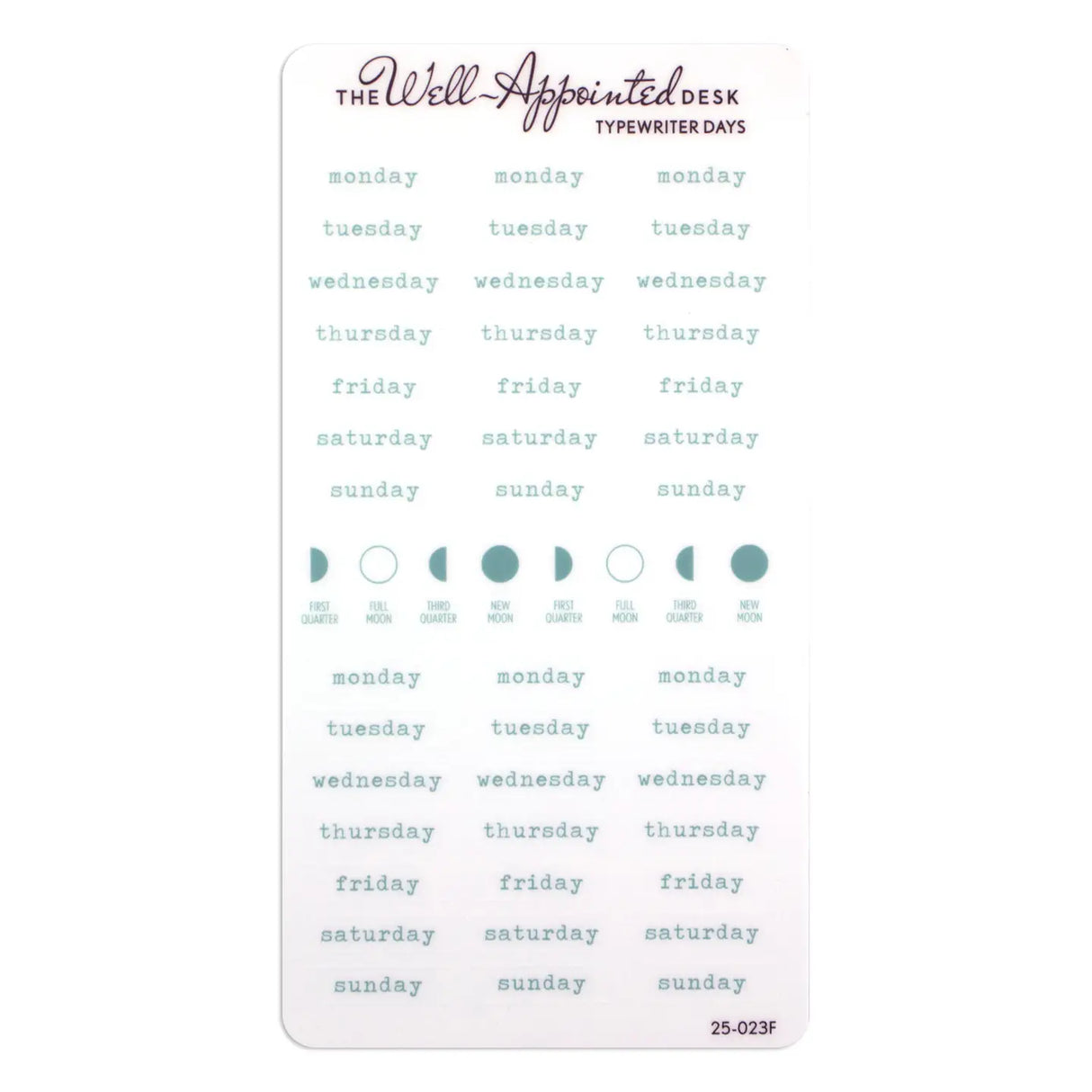 Stickers - Typewriter Days Weekly - Blue