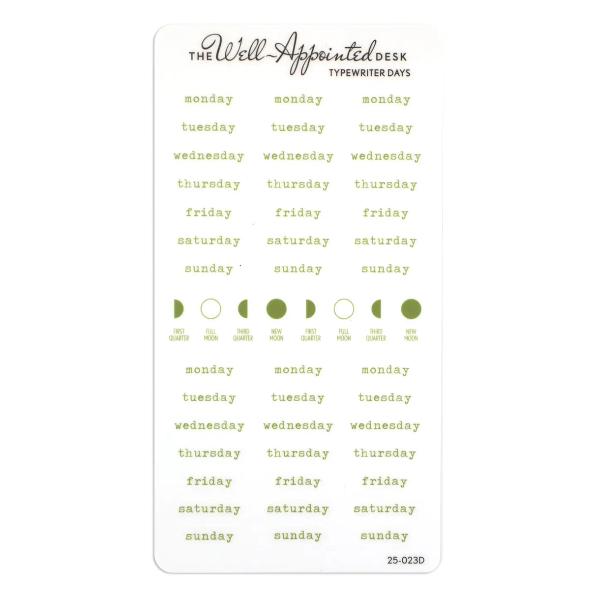 Stickers - Typewriter Days Weekly - Green