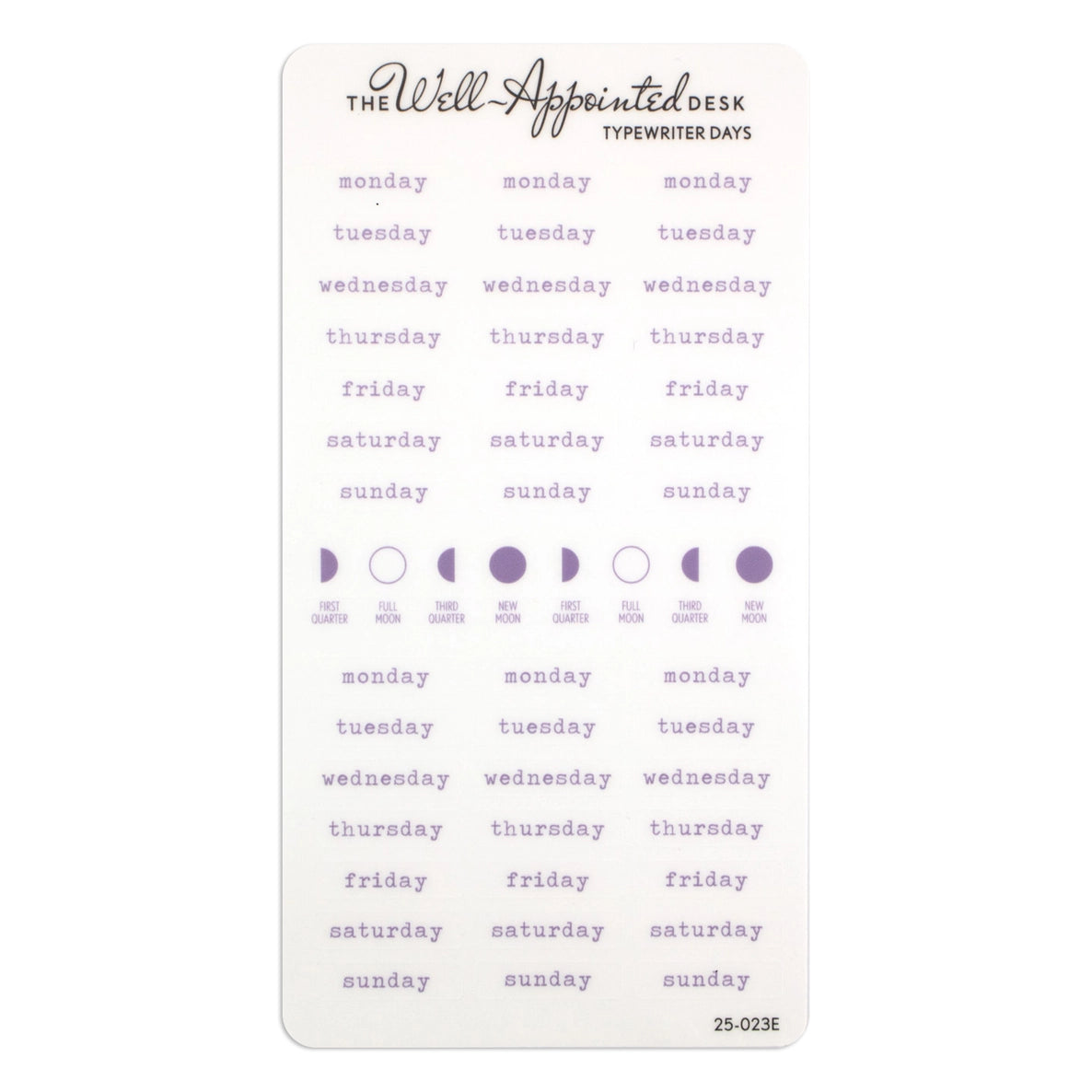 Stickers - Typewriter Days Weekly - Purple