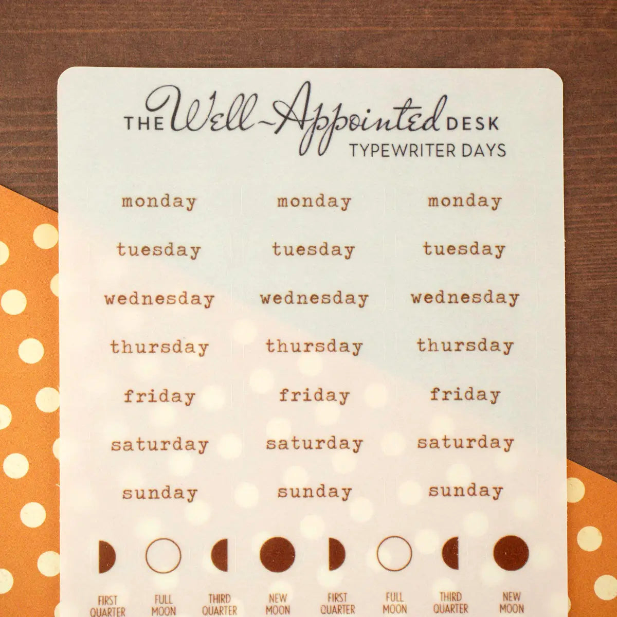 Stickers - Typewriter Days Weekly - Brown
