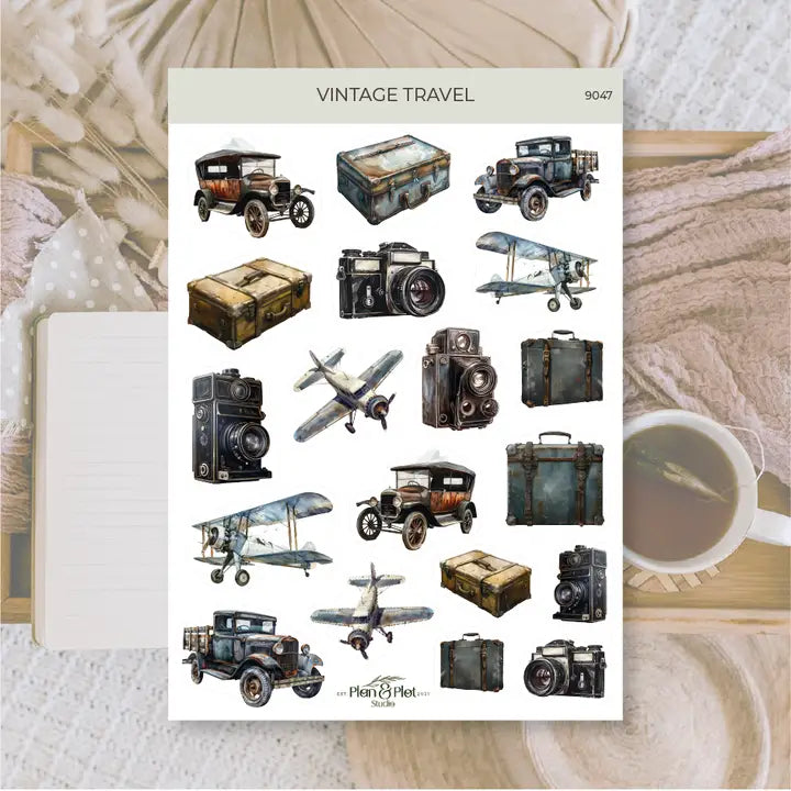 Stickers Plan & Plot Studio Vinyl - Vintage travel