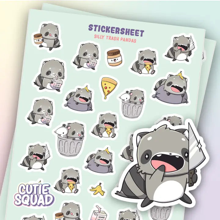 Sticker Sheet CutieSquad - Wacky Raccoons