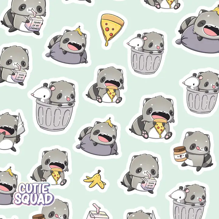 Sticker Sheet CutieSquad - Wacky Raccoons