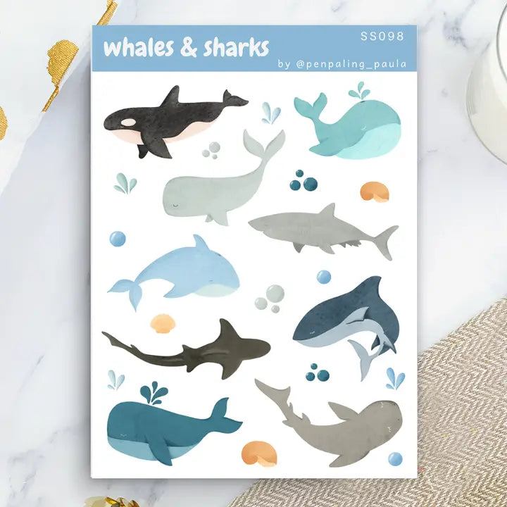 Stickers - Penpaling Paula - Whales & Sharks