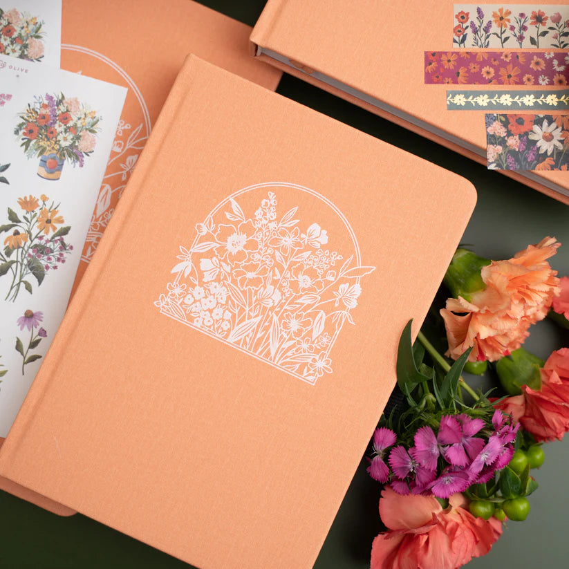 Dotted Notebook SQ - Wildflowers framed