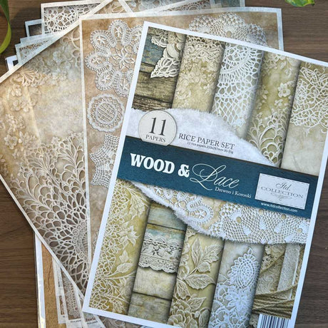 Rice paper set - A4 - Wood & Lace