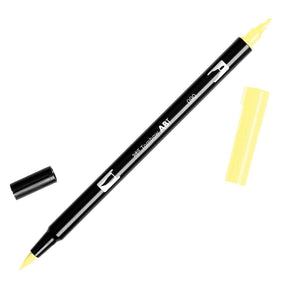ABT Dual Brush pen - 090 Lemon cream - Mild ljusgul penselpenna - Tombow - Tidformera