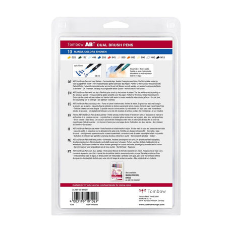 ABT Dual Brush pen 10-pack - Manga colors shonen - 2 - Tombow - Tidformera