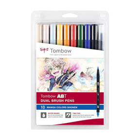 ABT Dual Brush pen 10-pack - Manga colors shonen - 1 - Tombow - Tidformera