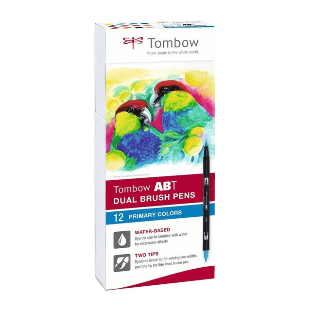 ABT Dual Brush pen 12-pack - Primary colors - Tombow - Tidformera