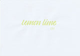 Handskriven text med ordet "lemon lime" i limegul färg, skriven med ABT Dual Brush Pen i nyansen 131 Lemon Lime.