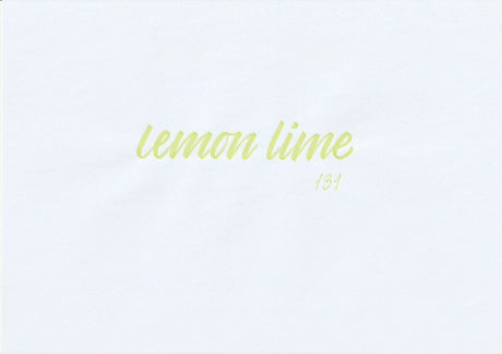 Handskriven text med ordet "lemon lime" i limegul färg, skriven med ABT Dual Brush Pen i nyansen 131 Lemon Lime.
