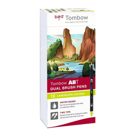 ABT Dual brush pen 18-pack - Landscape colors - Tombow - Tidformera