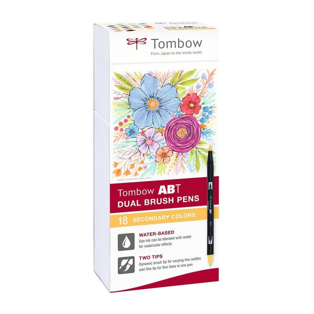 ABT Dual brush pen 18-pack - Secondary colors - Tombow - Tidformera