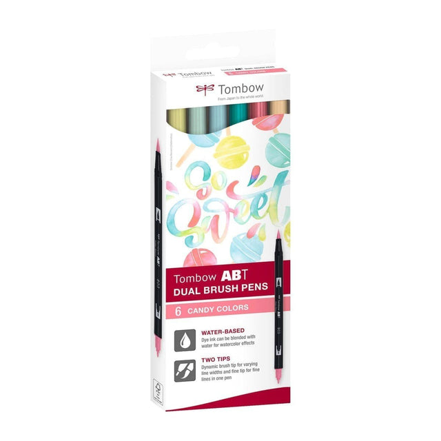 ABT Dual Brush pen 6-pack - Candy colors - Tombow - Tidformera