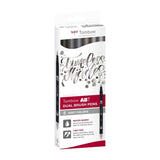 ABT Dual Brush pen 6-pack - Grey colors - Tombow - Tidformera