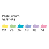 ABT Dual Brush pen 6-pack - Pastel colors - Tombow - Tidformera