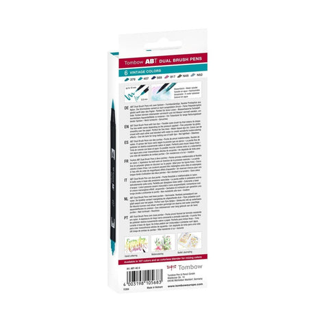 ABT Dual Brush pen 6 - pack - Vintage colors - 3 - Tombow - Tidformera