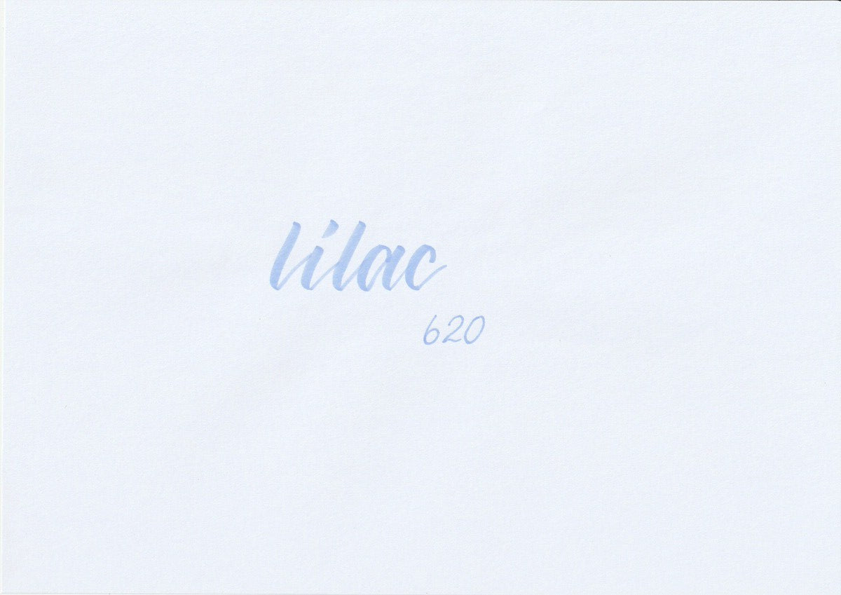 Handskriven text med ordet "lilac" i lila färg, skriven med ABT Dual Brush Pen i nyansen 620 Lilac.