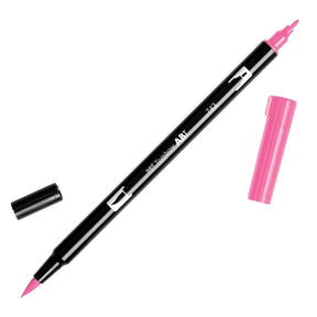 ABT Dual Brush pen - 743 Hot pink - Knallrosa penselpenna - Tombow - Tidformera
