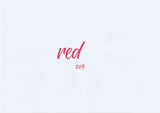 Handskriven text med ordet "red" i röd färg, skriven med ABT Dual Brush Pen i nyansen 90 Red.