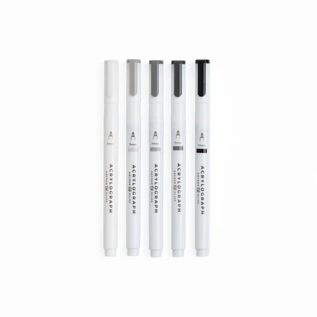 Acrylograph 5 - pack 0,7 - Grayscale - 2 - Archer & Olive - Tidformera