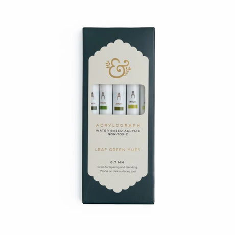 Acrylograph 5-pack 0,7 - Leaf Green Hues - 2 - Archer & Olive - Tidformera