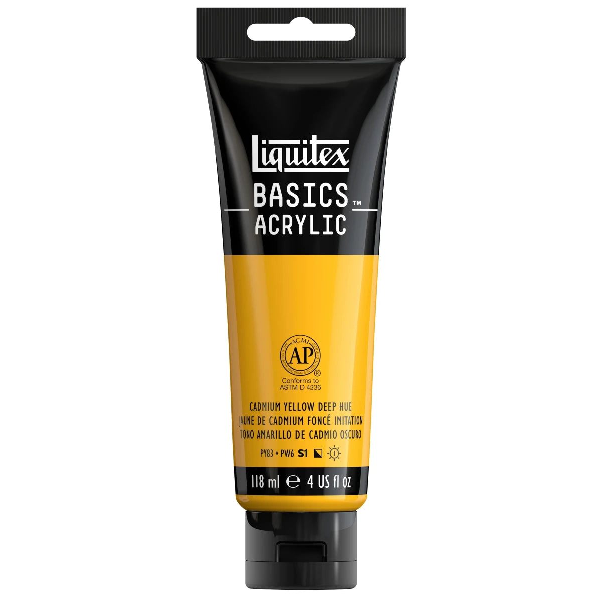 Akrylfärg Liquitex Basics 118ml - Cadmium yellow deep hue 163 - 1 - Liquitex - Tidformera