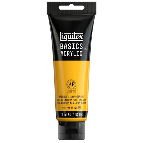 Akrylfärg Liquitex Basics 118ml - Cadmium yellow deep hue 163 - 1 - Liquitex - Tidformera