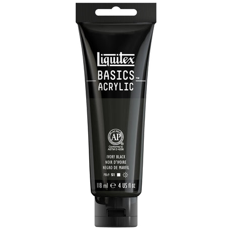 Akrylfärg Liquitex Basics 118ml - Ivory black 244 - 1 - Liquitex - Tidformera