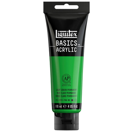 Akrylfärg Liquitex Basics 118ml - Light Green Permanent 312 - 1 - Liquitex - Tidformera