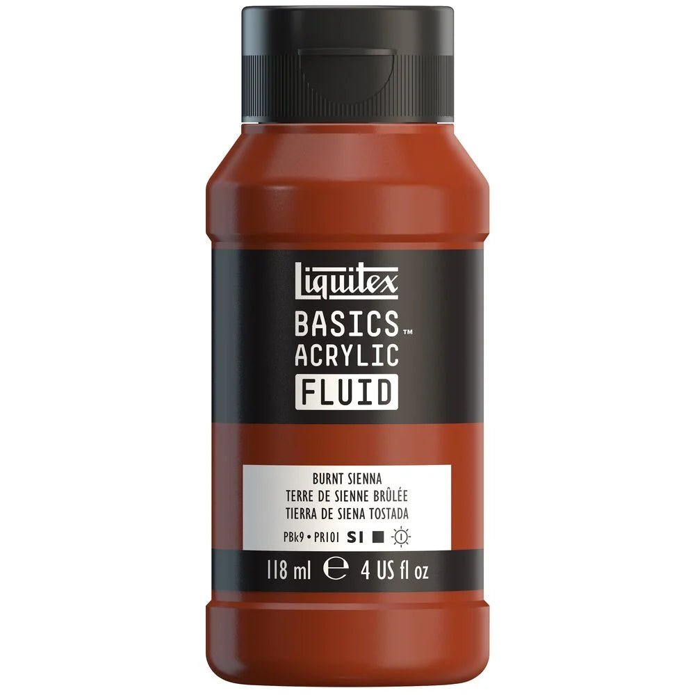 Akrylfärg Liquitex Basics Fluid 118ml - Burnt Sienna 127 - 1 - Liquitex - Tidformera