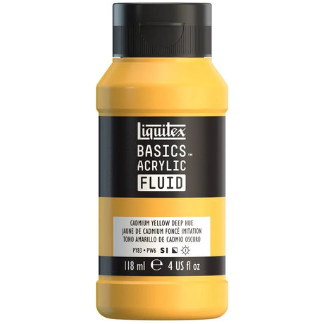 Akrylfärg Liquitex Basics Fluid 118ml - Cadmium Yellow Deep Hue 163 - 1 - Liquitex - Tidformera