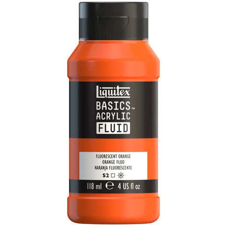 Akrylfärg Liquitex Basics Fluid 118ml - Fluorescent Orange 982 - 1 - Liquitex - Tidformera