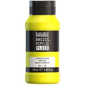 Akrylfärg Liquitex Basics Fluid 118ml - Fluorescent Yellow 981 - 1 - Liquitex - Tidformera