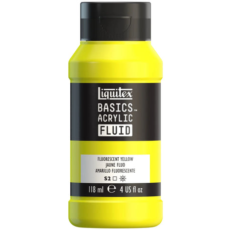 Akrylfärg Liquitex Basics Fluid 118ml - Fluorescent Yellow 981 - 1 - Liquitex - Tidformera