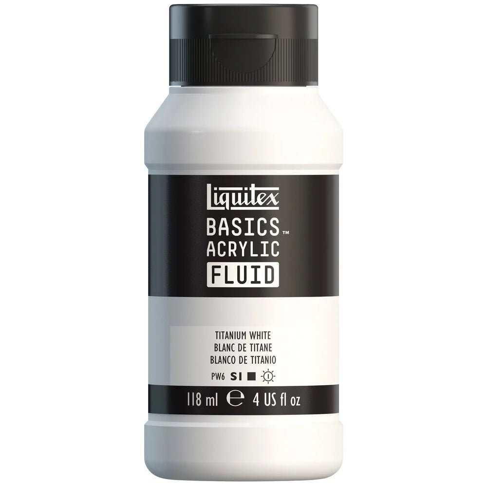 Akrylfärg Liquitex Basics Fluid 118ml - Titanium White 432 - 1 - Liquitex - Tidformera
