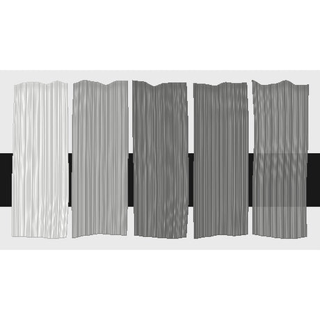 Tri-Art Neutral Grey, fem färgprover med originalfärgen i mitten samt blandningar med vitt och gelmedium.