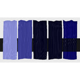 Tri-Art Quiller Violet, fem färgprover med originalfärgen i mitten samt blandningar med vitt och gelmedium.