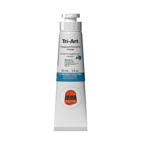 Akrylfärg Tri-Art High Viscosity 60 ml - Transparent Permanent Orange - 1 - Tri-Art - Tidformera