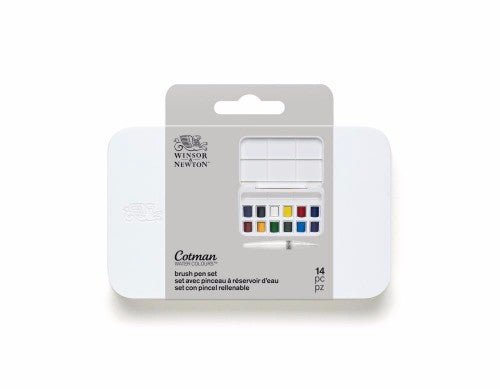 Akvarellset Winsor & Newton Cotman Water Brush Pen Set 12 halvkoppar - 5 - Winsor & Newton - Tidformera