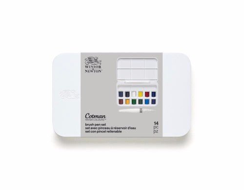 Akvarellset Winsor & Newton Cotman Water Brush Pen Set 12 halvkoppar - 1 - Winsor & Newton - Tidformera