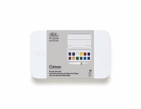 Akvarellset Winsor & Newton Cotman Water Brush Pen Set 12 halvkoppar - 1 - Winsor & Newton - Tidformera