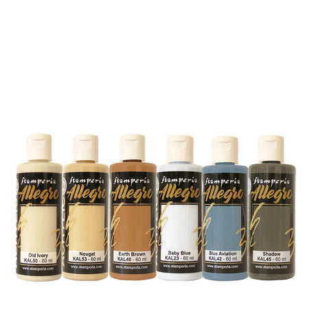 Allegro Paint Kit - Akrylfärg - Silent Sea - 1 - Stamperia - Tidformera