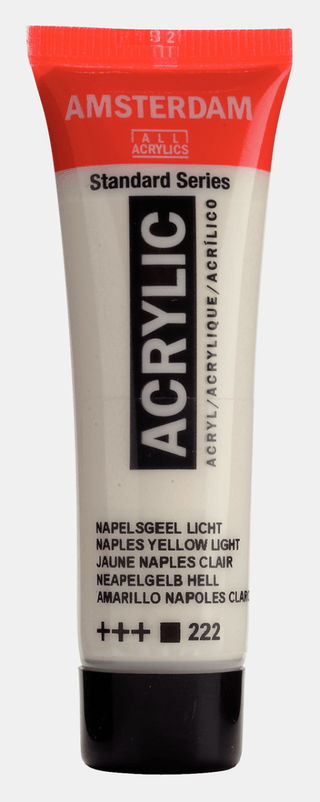 Liten tub med beige Amsterdam Akrylfärg 20 ml 222 Naples Yellow Light från Royal Talens - Tidformera