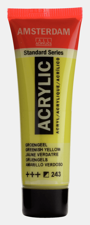 Liten tub med gröngul Amsterdam Akrylfärg 20 ml 243 Greenish Yellow från Royal Talens - Tidformera