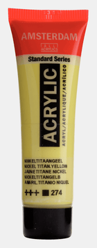 Liten tub med gul Amsterdam Akrylfärg 20 ml 274 Nickel titan yellow från Royal Talens - Tidformera