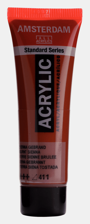 Liten tub med brun Amsterdam Akrylfärg 20 ml 411 Burnt Sienna från Royal Talens - Tidformera