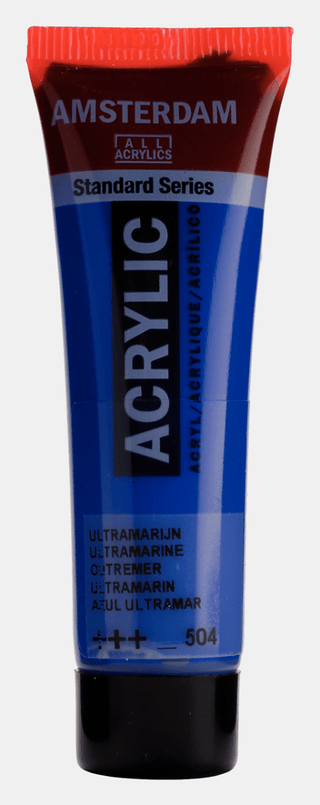 Liten tub med blå Amsterdam Akrylfärg 20 ml 504 - Ultramarine från Royal Talens - Tidformera